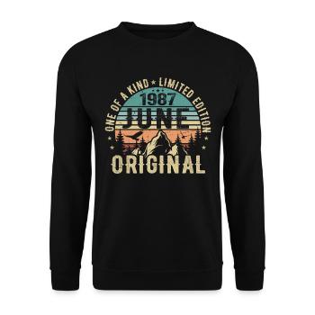 Légendaire depuis juin 1987 cadeau d’anniversaire 1987 - Sweat-shirt Unisexe - noir - Devant - Alina (178cm) & Michal (187cm)