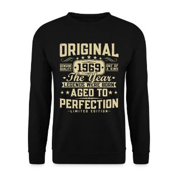 Original 1969 Vintage Vintage rétro anniversaire - Sweat-shirt Unisexe - noir - Devant - Alina (178cm) & Michal (187cm)