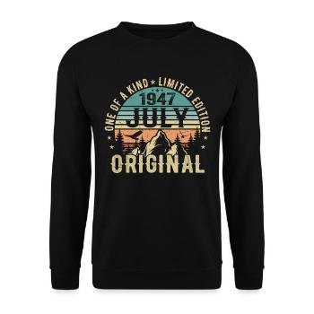 Anniversaire de juillet 1947 Cadeau d'anniversaire de juillet 1947 - Sweat-shirt Unisexe - noir - Devant - Alina (178cm) & Michal (187cm)
