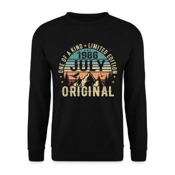 July 1986 Birthday July 1986 Birthday Gift - Unisex Sweatshirt - black - Front - Alina (178cm) & Michal (187cm)