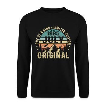 July 1985 Birthday July 1985 Birthday Gift - Unisex Sweatshirt - black - Front - Alina (178cm) & Michal (187cm)