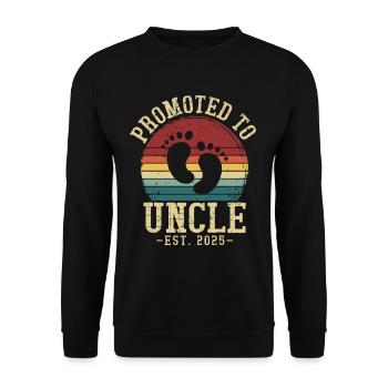 Promoted to uncle set for 2025 - Unisex Sweatshirt - black - Front - Alina (178cm) & Michal (187cm)
