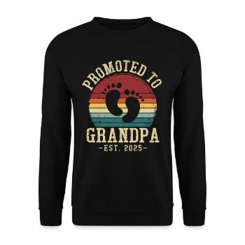 Promoted to grandpa, set for 2025 - Unisex Sweatshirt - black - Front - Alina (178cm) & Michal (187cm)