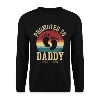 Promoted to dad set for 2025 - Unisex Sweatshirt - black - Front - Alina (178cm) & Michal (187cm)
