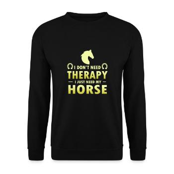 Pferd Reiter Liebhaber Reiter Reiten - Unisex Pullover - Schwarz - Vorne - Alina (178cm) & Michal (187cm)