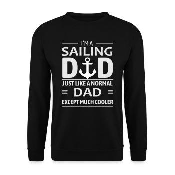 Papa voile bateau plaisance amoureux des voiliers cadeau - Sweat-shirt Unisexe - noir - Devant - Alina (178cm) & Michal (187cm)