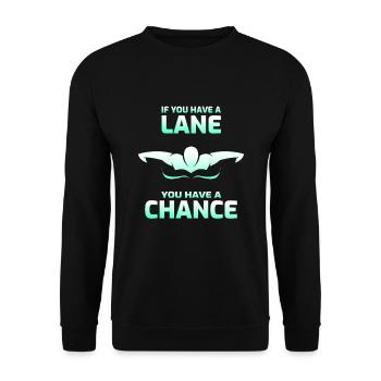Schwimmen Schwimmen Schwimmer Geschenk - Unisex Pullover - Schwarz - Vorne - Alina (178cm) & Michal (187cm)