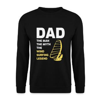 Windsurfer Dad Windsurfing Vatertagsgeschenk - Unisex Pullover - Schwarz - Vorne - Alina (178cm) & Michal (187cm)