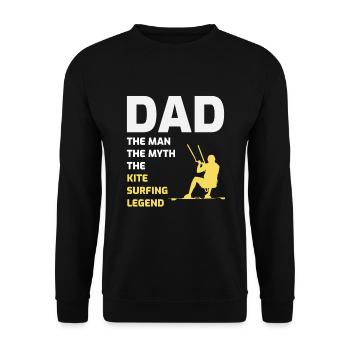 Kitesurfing Dad Kite Kiteboard Vatertagsgeschenk - Unisex Pullover - Schwarz - Vorne - Alina (178cm) & Michal (187cm)