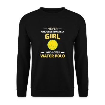 Water Polo Gift - Unisex Sweatshirt - black - Front - Alina (178cm) & Michal (187cm)