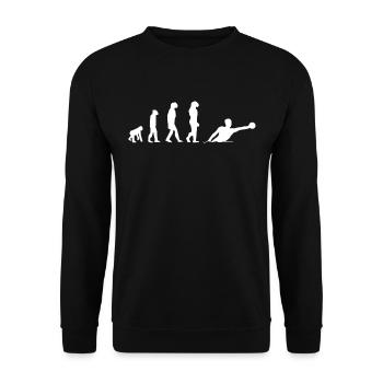 Wasserball Evolution Geschenk - Unisex Pullover - Schwarz - Vorne - Alina (178cm) & Michal (187cm)