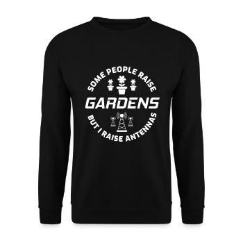 Amateur Ham Radio Operator Garden Funny Gift - Unisex Sweatshirt - black - Front - Alina (178cm) & Michal (187cm)