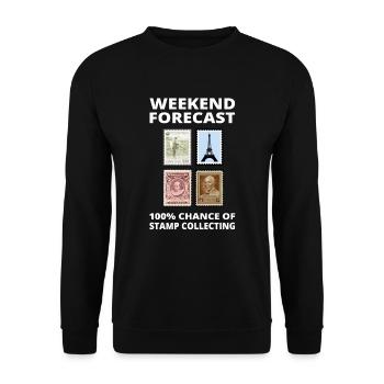 Stamp Collecting Collector Philatelist - Unisex Sweatshirt - black - Front - Alina (178cm) & Michal (187cm)