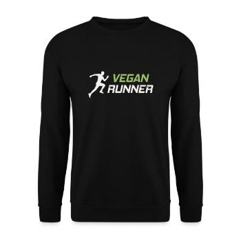 Cadeau de course Vegan Runner - Sweat-shirt Unisexe - noir - Devant - Alina (178cm) & Michal (187cm)