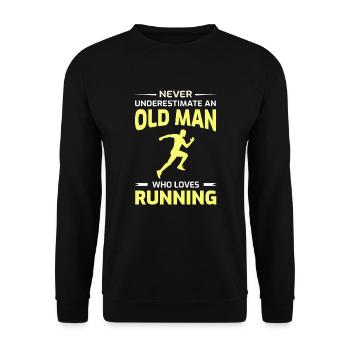 Running Runner Dad Grandpa Fathers Day Gift - Unisex Sweatshirt - black - Front - Alina (178cm) & Michal (187cm)