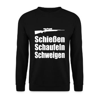 Jäger Jagd Jagen - Unisex Pullover - Schwarz - Vorne - Alina (178cm) & Michal (187cm)