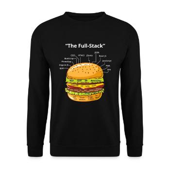 Computer Programmer Coders Software Burger Lovers - Unisex Sweatshirt - black - Front - Alina (178cm) & Michal (187cm)