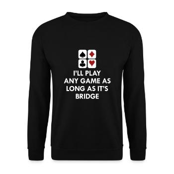 Jouer cartes Bridge jeu Addict Fan Player Gamer - Sweat-shirt Unisexe - noir - Devant - Alina (178cm) & Michal (187cm)
