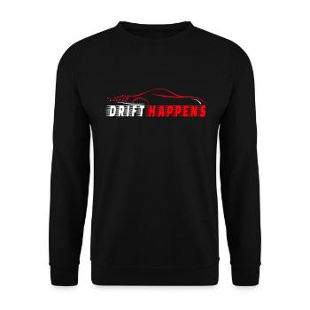 DRIFT HAPPENS - Motorsport drifting - Unisex Sweatshirt - black - Front - Alina (178cm) & Michal (187cm)