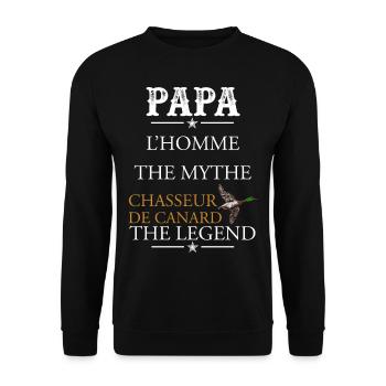 Papa chasseur de canard l'homme - Sweat-shirt Unisexe - noir - Devant - Alina (178cm) & Michal (187cm)