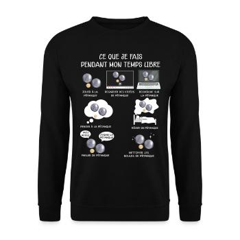 Jeu de pétanque - Sweat-shirt Unisexe - noir - Devant - Alina (178cm) & Michal (187cm)