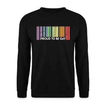 Schwulen Spruch Proud to be Gay Schwulen Geschenk - Unisex Pullover - Schwarz - Vorne - Alina (178cm) & Michal (187cm)
