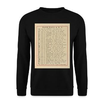 Baseball ABC 1885 Vintage Buch Illustration Nr.3 - Unisex Pullover - Schwarz - Vorne - Alina (178cm) & Michal (187cm)