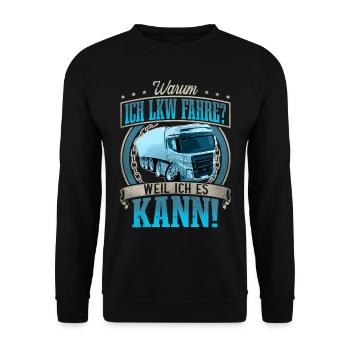 LKW Fahrer - Unisex Pullover - Schwarz - Vorne - Alina (178cm) & Michal (187cm)