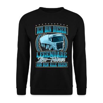 LKW Fahrer - Unisex Pullover - Schwarz - Vorne - Alina (178cm) & Michal (187cm)