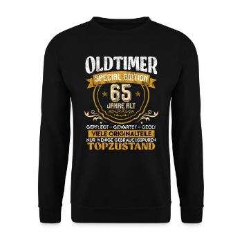 Classic car 65 years old 65 birthday - Unisex Sweatshirt - black - Front - Alina (178cm) & Michal (187cm)