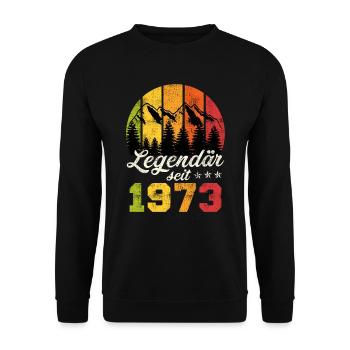 50. Geburtstag Jahrgang 1973 50 Jahre - Unisex Pullover - Schwarz - Vorne - Alina (178cm) & Michal (187cm)