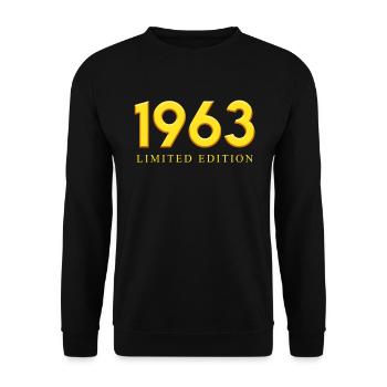 1963 Limited Edition 60 Jahre Geburtstag - Unisex Pullover - Schwarz - Vorne - Alina (178cm) & Michal (187cm)
