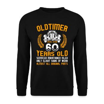 60. Geburtstag alle Teile original 60 Jahre - Unisex Pullover - Schwarz - Vorne - Alina (178cm) & Michal (187cm)