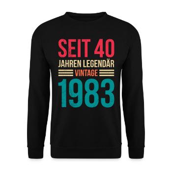 Legendär seit 40 Jahren 40. Geburtstag Vintag - Unisex Pullover - Schwarz - Vorne - Alina (178cm) & Michal (187cm)