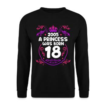 Fille 18 ans 18ème anniversaire - Sweat-shirt Unisexe - noir - Devant - Alina (178cm) & Michal (187cm)