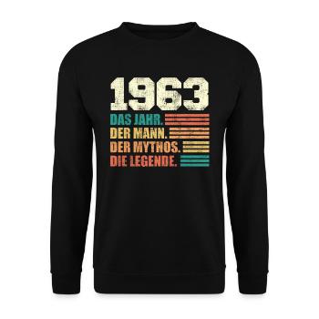 60 Jahre Männer 60. Geburtstag Mann - Unisex Pullover - Schwarz - Vorne - Alina (178cm) & Michal (187cm)