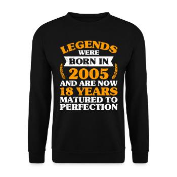 18 ans mûris à la perfection 18e anniversaire - Sweat-shirt Unisexe - noir - Devant - Alina (178cm) & Michal (187cm)