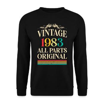 1983 Oldtimer toutes les pièces d’origine 40 ans - Sweat-shirt Unisexe - noir - Devant - Alina (178cm) & Michal (187cm)