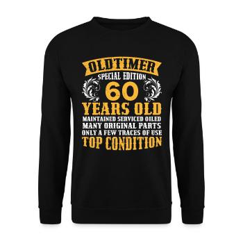 Voiture classique 60 ans 60e anniversaire - Sweat-shirt Unisexe - noir - Devant - Alina (178cm) & Michal (187cm)