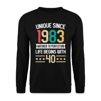 Legendär seit 40 Jahren 40. Geburtstag Vintag - Unisex Pullover - Schwarz - Vorne - Alina (178cm) & Michal (187cm)