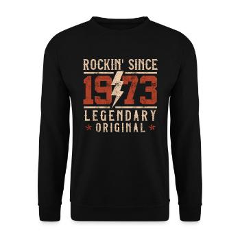 50. Geburtstag Jahrgang 1973 50 Jahre - Unisex Pullover - Schwarz - Vorne - Alina (178cm) & Michal (187cm)