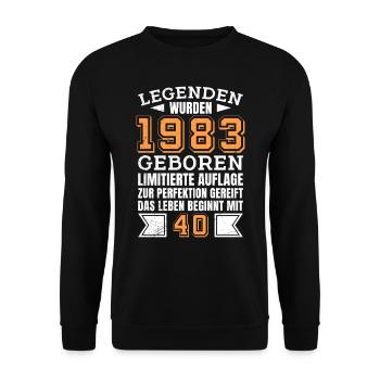 40 Jahre limitierte Auflage 40. Geburtstag - Unisex Pullover - Schwarz - Vorne - Alina (178cm) & Michal (187cm)
