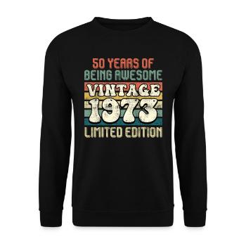 50e anniversaire homme né en 1937 50 ans - Sweat-shirt Unisexe - noir - Devant - Alina (178cm) & Michal (187cm)