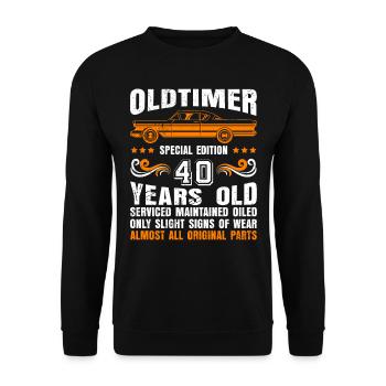 Oldtimer 50e anniversaire 40 ans - Sweat-shirt Unisexe - noir - Devant - Alina (178cm) & Michal (187cm)