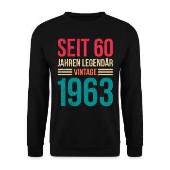 Legendär seit 1963 60. Geburtstag 60 Jahre - Unisex Pullover - Schwarz - Vorne - Alina (178cm) & Michal (187cm)