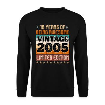 18 years awesome 18th birthday boy 18 years - Unisex Sweatshirt - black - Front - Alina (178cm) & Michal (187cm)