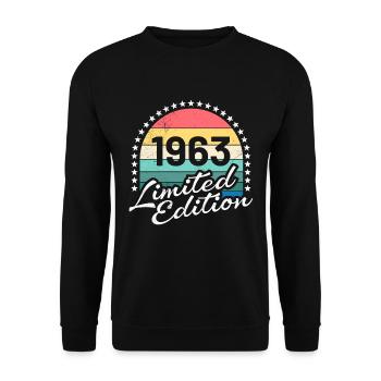 60. Geburtstag Original 1963 60 Jahre - Unisex Pullover - Schwarz - Vorne - Alina (178cm) & Michal (187cm)