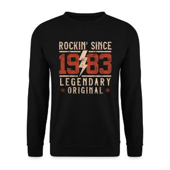 40e anniversaire né en 1983 fête d’anniversaire - Sweat-shirt Unisexe - noir - Devant - Alina (178cm) & Michal (187cm)