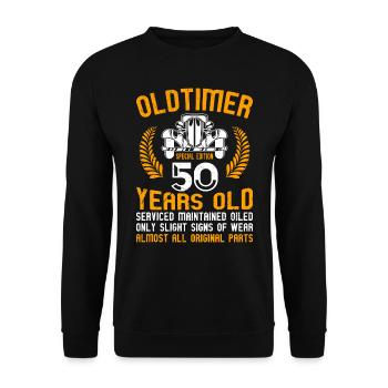 Oldtimer 50 ans 50e anniversaire hommes hommes - Sweat-shirt Unisexe - noir - Devant - Alina (178cm) & Michal (187cm)