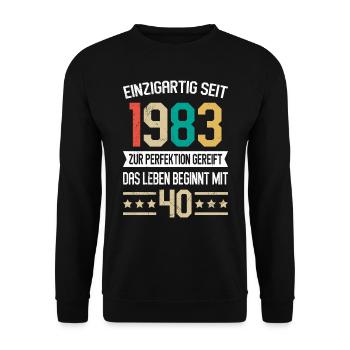 Legendär seit 40 Jahren 40. Geburtstag Vintag - Unisex Pullover - Schwarz - Vorne - Alina (178cm) & Michal (187cm)